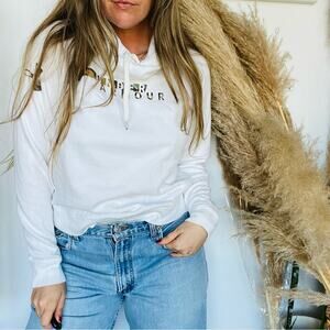 UNDER ARMOUR White Tan Beige Camo Logo Pullover Hoodie Sweatshirt Sweater Top M